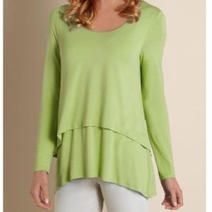Soft Surroundings ‘Perfect Layers’ stretch double layer tunic top M